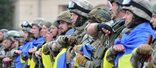 Militantes del Cuerpo Este del Ministerio de Asuntos Interiores de Ucrania, el 30 de junio, 2015 Militantes del Cuerpo Este del Ministerio de Asuntos Interiores de Ucrania, el 30 de junio, 2015 - Sputnik Mundo