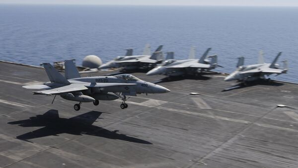 F/A-18E/F Super Hornets, aviones militares de EEUU - Sputnik Mundo