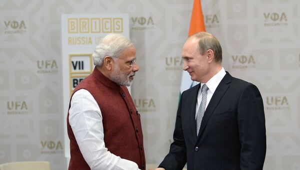 Primer ministro de la India, Narendra Modi, y presidente de Rusia, Vladímir Putin (archivo) - Sputnik Mundo