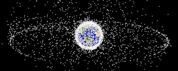 Una imagen generada por NASA presenta basura espacial - Sputnik Mundo