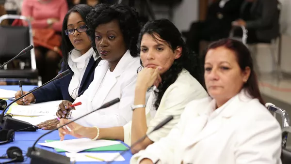 Damas de Blanco (Berta Soler Fernandez, Zayli Navarro, Magaly Norvis Otero Suárez) (Archivo) - Sputnik Mundo