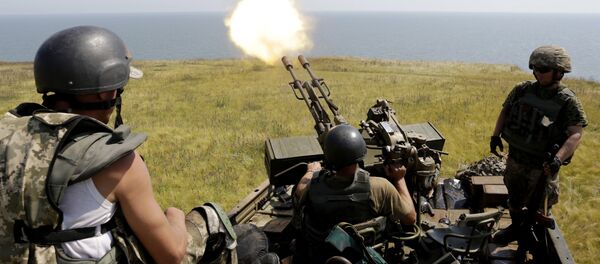 Artilleros antiaéreos de las fuerzas de Ucrania Artilleros antiaéreos de las fuerzas de Ucrania - Sputnik Mundo