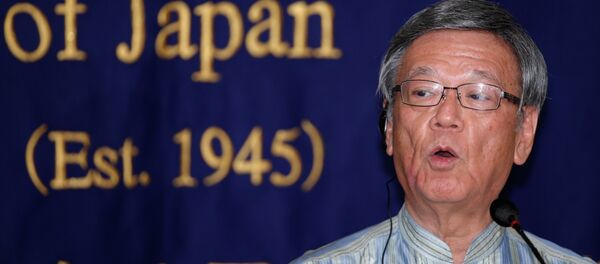 Takeshi Onaga, gobernador de la prefectura japonesa de Okinawa (Archivo) - Sputnik Mundo