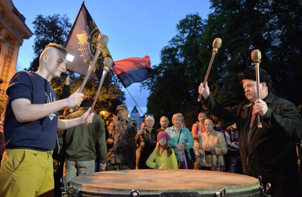 Mitin del grupo radical Pravy Sektor en Kiev - Sputnik Mundo