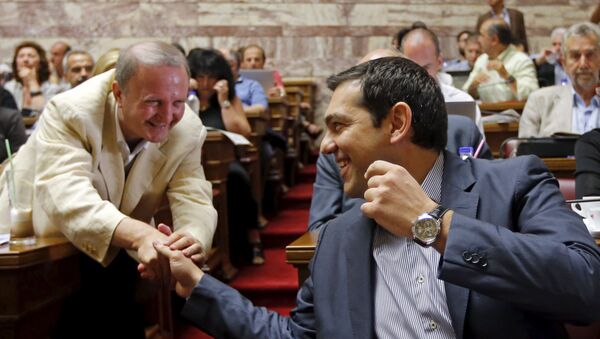 Alexis Tsipras, primer ministro de Grecia, en el Parlamento griego - Sputnik Mundo