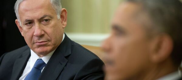 Primer ministro israelí, Benjamín Netanyahu, durante su reunión en Casa Blanca en Washington - Sputnik Mundo