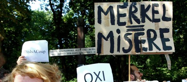 Manifestación en apoyo de Grecia en Berlin, el 17 de julio, 2015 - Sputnik Mundo