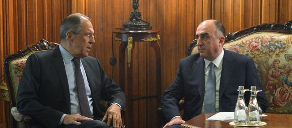 Reunión entre los jefes de Ministerios de Exteriores de Rusia y Azerbaiyán, Serguéi Lavrov y Elmar Mamediarov - Sputnik Mundo