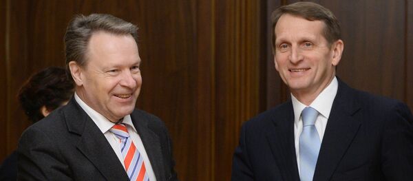 Presidente de la Asamblea Parlamentaria de la OSCE, Ilkka Kanerva y presidente de la Duma de Estado de Rusia, Serguéi Naríshkin (Archivo) - Sputnik Mundo