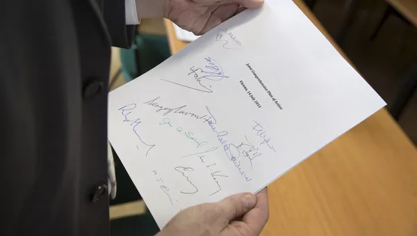 Copy of the Joint Comprehensive Plan of Action regarding Iran's nuclear programme is pictured in Vienna, Austria, July 14, 2015