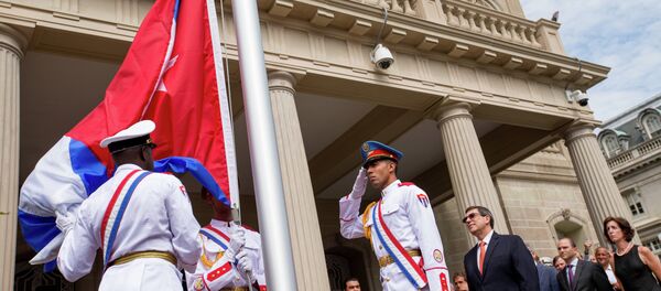 Ceremonia del alza de la bandera de Cuba en Washington - Sputnik Mundo