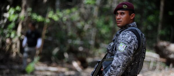 Un agente de la Fuerza Nacional de Seguridad Pública en el bosque de Amazonia - Sputnik Mundo