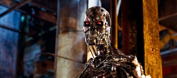 Robot con IA de película de ciencia ficción Terminator - Sputnik Mundo