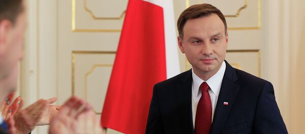 Poland’s President-elect Andrzej Duda attends a state ceremony confirming his electoral win at the Wilanow Palace in Warsaw, Poland - Sputnik Mundo