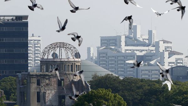 Cúpula Atómica en el Parque Memorial de Paz de Hiroshima, Japón Cúpula Atómica en el Parque Memorial de Paz de Hiroshima, Japón - Sputnik Mundo