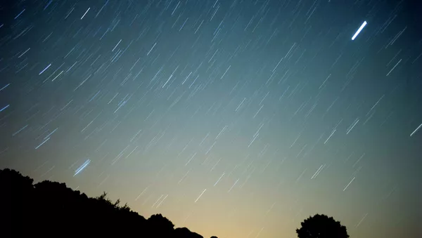 A meteor streaks across the sky against a field of stars during a meteorite shower early August 13, 2010 near Grazalema, southern Spain - Sputnik Mundo