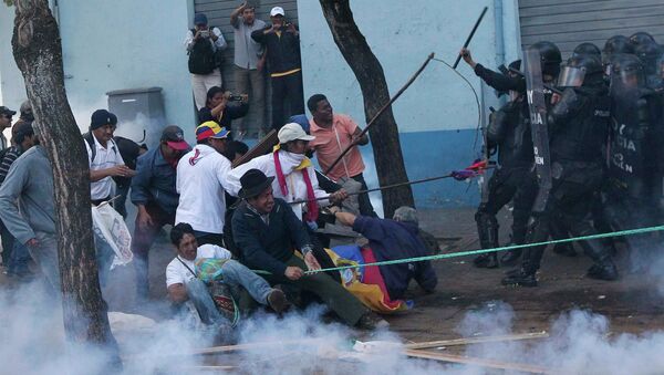 Manifestación de protesta en Ecuador - Sputnik Mundo