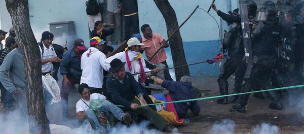 Manifestación de protesta en Ecuador - Sputnik Mundo