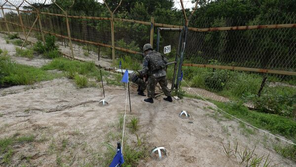 Zona desmilitarizada en la frontera entre Corea del Sur y Corea del Norte (archivo) - Sputnik Mundo