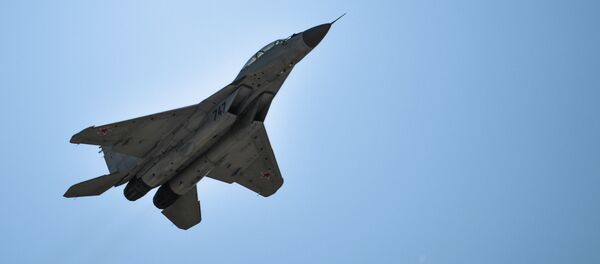 Caza MIG-29 durante el salón MAKS-2015 - Sputnik Mundo