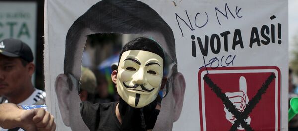 La marcha contra el presidente Otto Pérez Molina en la Ciudad de Guatemala La marcha contra el presidente Otto Pérez Molina en la Ciudad de Guatemala - Sputnik Mundo