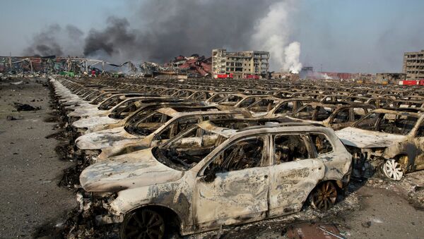 El lugar de accidente en Tianjin - Sputnik Mundo