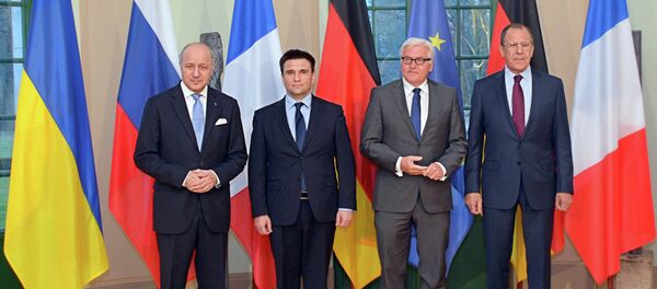 Los ministros de Exteriores del llamado Cuarteto de Normandía - Sputnik Mundo