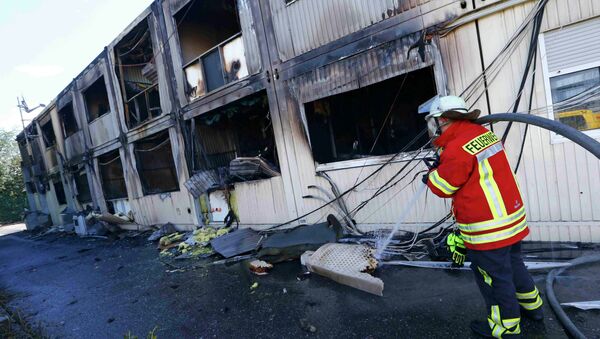 Asilos para refugiados incendiados en Rottenburg, el 7 de septiembre, 2015 - Sputnik Mundo