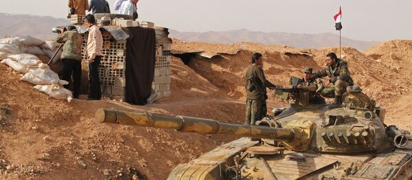 Soldados sirios cerca de Damasco Soldados sirios cerca de Damasco - Sputnik Mundo