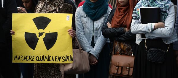 Manifestación contra el uso de armas químicas en Siria (imagen ilustrativa) - Sputnik Mundo