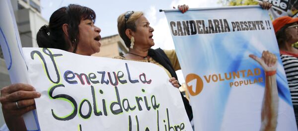 Manifestación en apoyo del opositor venezolano Leopoldo López - Sputnik Mundo