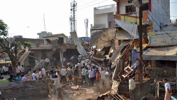 Lugar de la explosión en el distrito de Jhabua del estado de Madhya Pradesh, la ciudad de Petlawand, India, el 12 de septiembre, 2015 - Sputnik Mundo