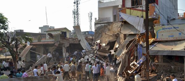 Lugar de la explosión en el distrito de Jhabua del estado de Madhya Pradesh, la ciudad de Petlawand, India, el 12 de septiembre, 2015 - Sputnik Mundo