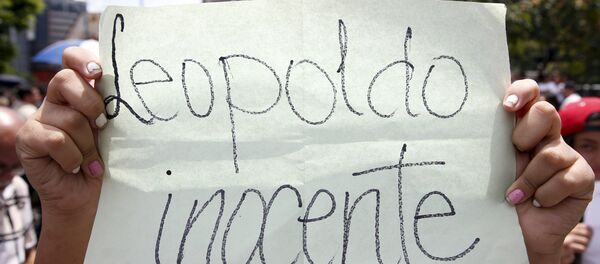 Manifestantes venezolanos exigen la liberación del líder opositor Leopoldo López - Sputnik Mundo