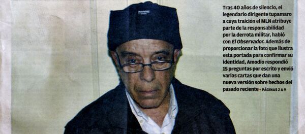 La primera página del Observador, diario uruguayo, con una imagen del ex guerrillero tupamaro, Héctor Amodio Pérez, el 22 de mayo 2013 - Sputnik Mundo