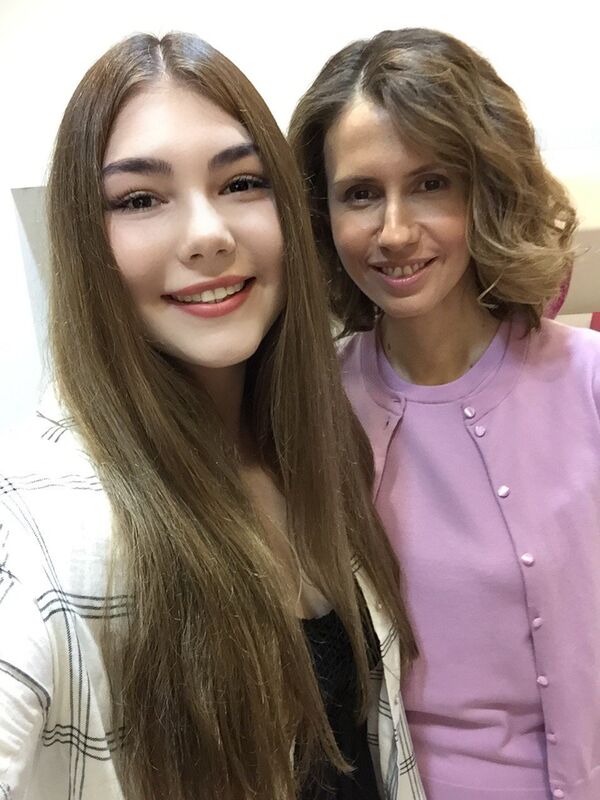 Durante su estancia en Siria, Mariana fue recibida por la primera dama, Asma Asad. 12 de septiembre de 2015. - Sputnik Mundo