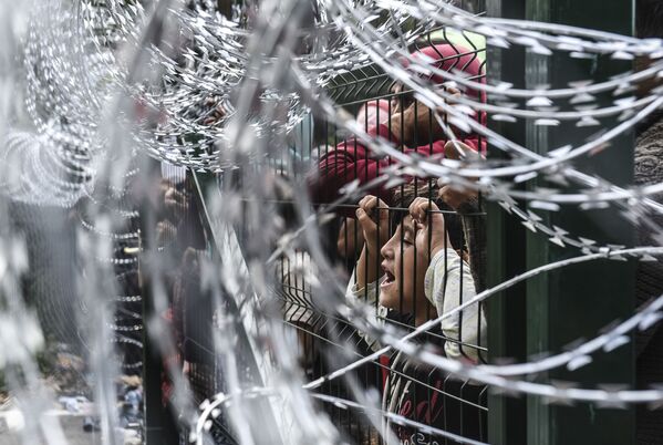 Choques entre inmigrantes y policías en la frontera serbio-húngara - Sputnik Mundo