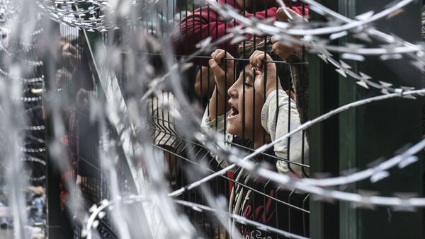 Los migrantes en la frontera de Hungría y Serbia Los migrantes en la frontera de Hungría y Serbia - Sputnik Mundo