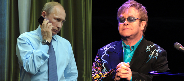 Vladímir Putin y Elton John - Sputnik Mundo