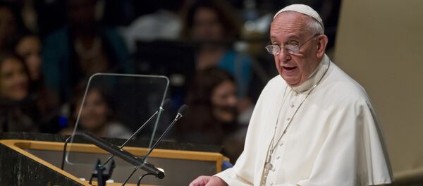 El Papa Francisco en la tribuna de la Asamblea General de la ONU de Nueva York, EEUU - Sputnik Mundo