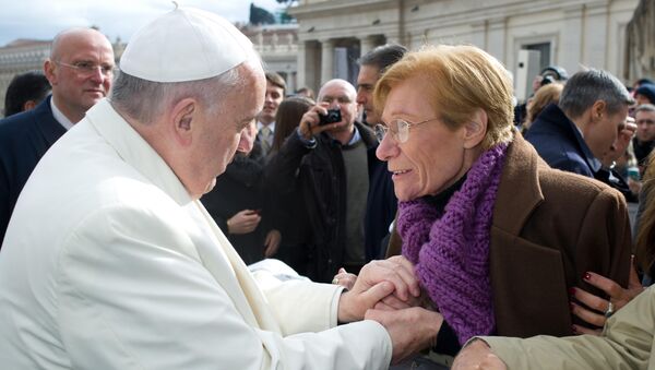 Papa Francisco y Lidia Guerrero (Archivo) - Sputnik Mundo