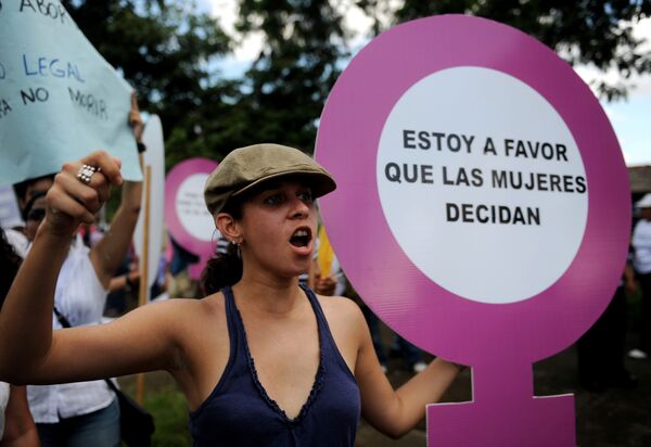 Activistas de Nicaragua participan en la protesta a favor del aborto, Managua - Sputnik Mundo