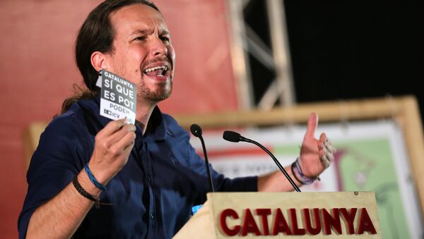 Pablo Iglesias, líder del partido Podemos - Sputnik Mundo