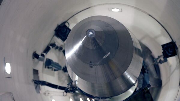 An inert Minuteman 3 missile is seen in a training launch tube at Minot Air Force Base, N.D. - Sputnik Mundo