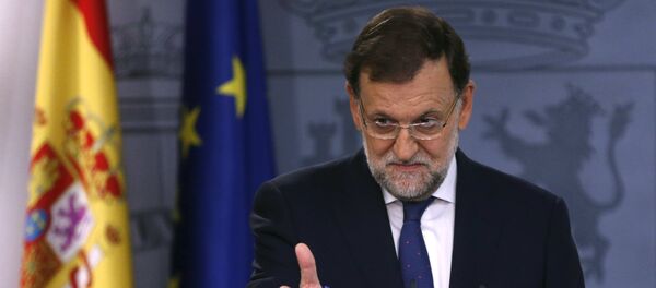 Mariano Rajoy, primer ministro de España, durante la rueda de prensa - Sputnik Mundo