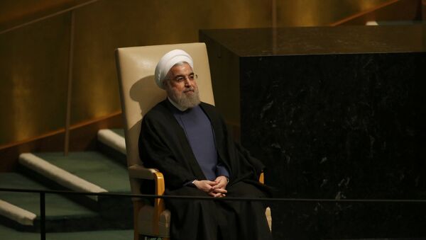 Hasán Rohani, presidente de Irán, durante la Asamblea General de la ONU Hasán Rohani, presidente de Irán, durante la Asamblea General de la ONU - Sputnik Mundo