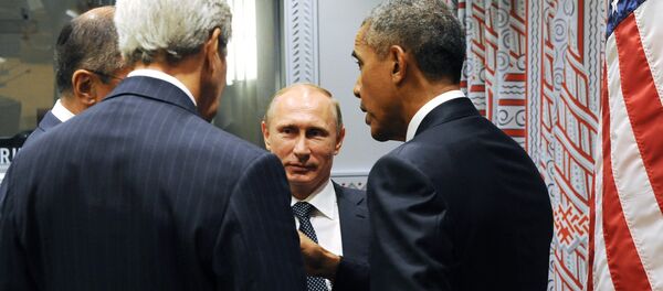 Presidente de Rusia, Vladímir Putin y presidente de EEUU, Barack Obama - Sputnik Mundo