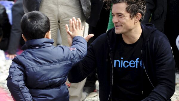 Orlando Bloom, el embajador de Buena Voluntad de la UNICEF - Sputnik Mundo