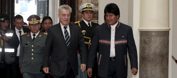 Presidente de Austria, Heinz Fischer y presidente de Bolivia, Evo Morales - Sputnik Mundo