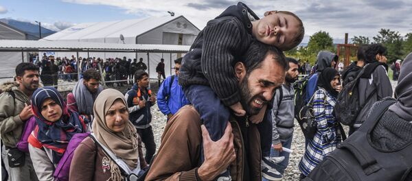 Refugiados sirios en Macedonia - Sputnik Mundo